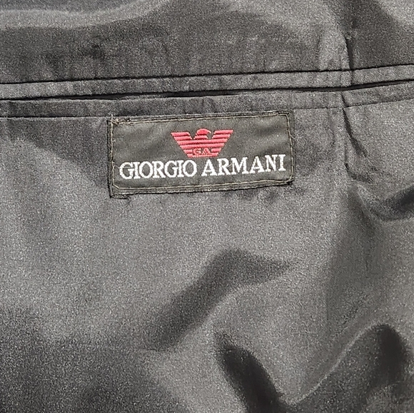 Giorgio Armani Charcoal Gray Wool Overcoat Trench Coat Long Sz 50R - Picture 5 of 8